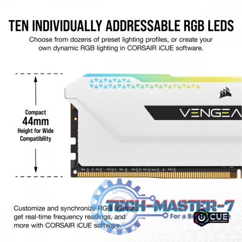 Pamięć DDR4 Vengeance RGB PRO SL 32GB/3600(2*16GB) biały Pamięć DDR4 Vengeance RGB PRO SL 32GB/3600(2*16GB) biały