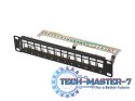 Patch Panel 12 Port 1U 10 cali FTP z organizatorem do modułów keystone czarny