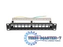 Patch Panel 12 Port 1U 10 cali FTP z organizatorem do modułów keystone czarny