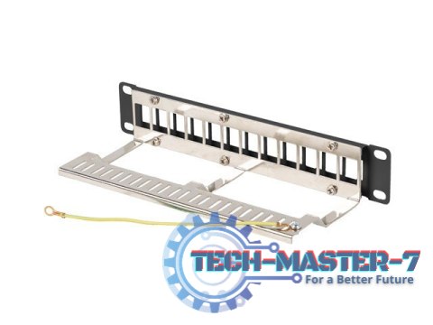 Patch Panel 12 Port 1U 10 cali FTP z organizatorem do modułów keystone czarny Patch Panel 12 Port 1U 10 cali FTP z organizatorem do modułów keystone czarny