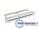Patch Panel 12 Port 1U 10 cali FTP z organizerem do modułów keystone szary