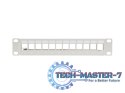Patch Panel 12 Port 1U 10 cali FTP z organizerem do modułów keystone szary