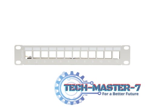Patch Panel 12 Port 1U 10 cali FTP z organizerem do modułów keystone szary Patch Panel 12 Port 1U 10 cali FTP z organizerem do modułów keystone szary
