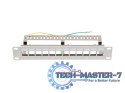 Patch Panel 12 Port 1U 10 cali FTP z organizerem do modułów keystone szary