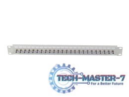 Patch panel 24 porty 19 cali gniazdo Typ F beczka szary