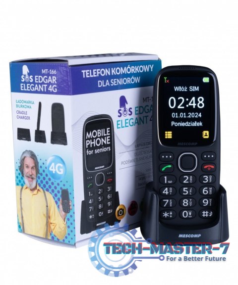 Telefon komórkowy dla seniorów Mescomp MT-166 Edgar Elegant 4GB Telefon komórkowy dla seniorów Mescomp MT-166 Edgar Elegant 4GB