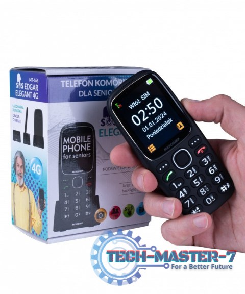 Telefon komórkowy dla seniorów Mescomp MT-166 Edgar Elegant 4GB Telefon komórkowy dla seniorów Mescomp MT-166 Edgar Elegant 4GB
