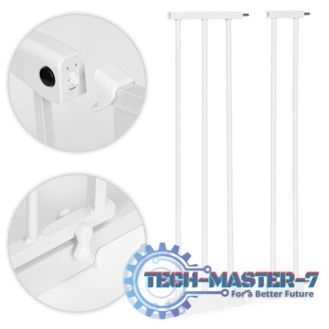 Bramka barierka zabezpieczająca 74-105 cm na schody i drzwi stal dodatkowe panele biała ECOTOYS ECOTOYS Bramka barierka zabezpieczająca 74-105 cm na schody i drzwi stal dodatkowe panele biała ECOTOYS ECOTOYS