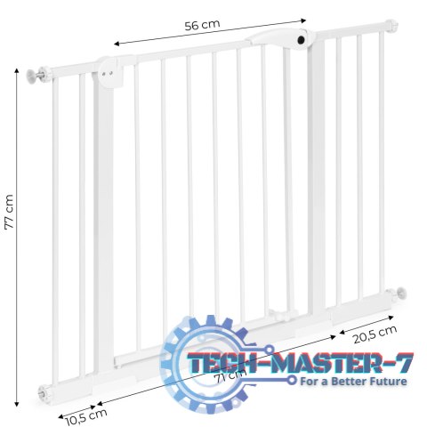 Bramka barierka zabezpieczająca 74-105 cm na schody i drzwi stal dodatkowe panele biała ECOTOYS ECOTOYS Bramka barierka zabezpieczająca 74-105 cm na schody i drzwi stal dodatkowe panele biała ECOTOYS ECOTOYS