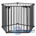 Bramka kojec barierka ochronna dla dzieci i zwierząt 5 paneli 60 cm metal czarny ECOTOYS ECOTOYS