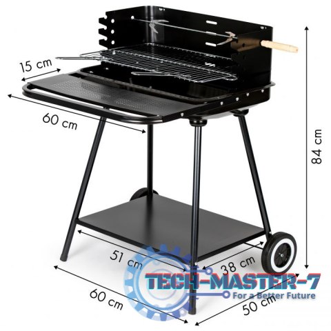 Grill ogrodowy z rożnem i regulacją rusztu + dwie duże półki MultiGarden MultiGarden Grill ogrodowy z rożnem i regulacją rusztu + dwie duże półki MultiGarden MultiGarden