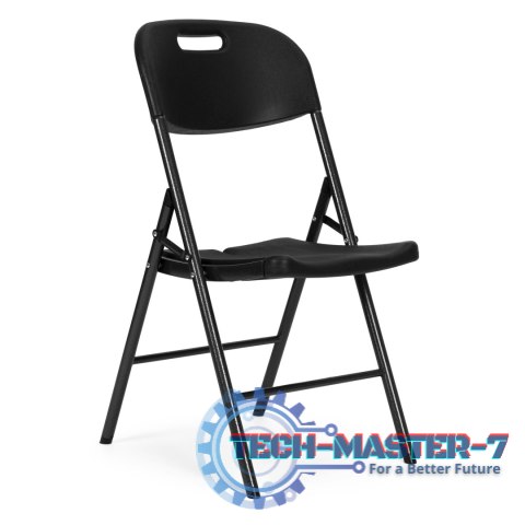 Komplet 2 krzeseł składanych zestaw cateringowy metal HDPE czarne ModernHome ModernHome Komplet 2 krzeseł składanych zestaw cateringowy metal HDPE czarne ModernHome ModernHome