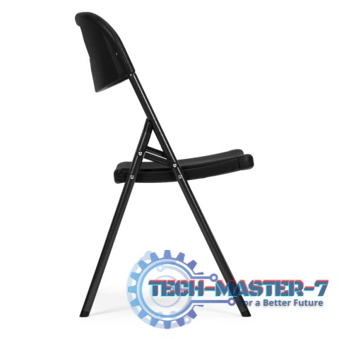 Komplet 2 krzeseł składanych zestaw cateringowy metal HDPE czarne ModernHome ModernHome Komplet 2 krzeseł składanych zestaw cateringowy metal HDPE czarne ModernHome ModernHome