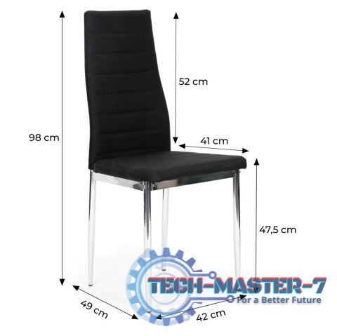 Krzesła zestaw 4 szt do salonu jadalni chromowane nogi ModernHome ModernHome Krzesła zestaw 4 szt do salonu jadalni chromowane nogi ModernHome ModernHome