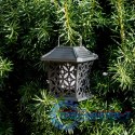 Lampa solarna ogrodowa ażurowa latarenka wisząca wbijana lampion 12 LED