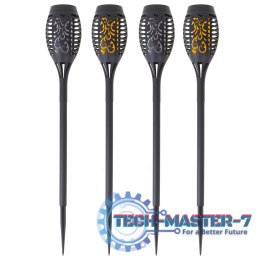 Lampy solarne ogrodowe pochodnie 12LED 4szt.