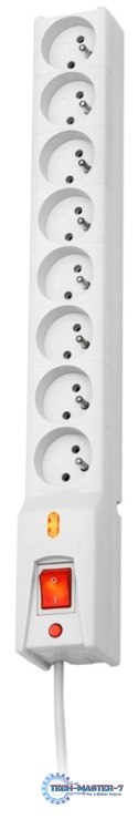 Listwa przeciwprzepięciowa LX 810, 1L, 5,0m, szara