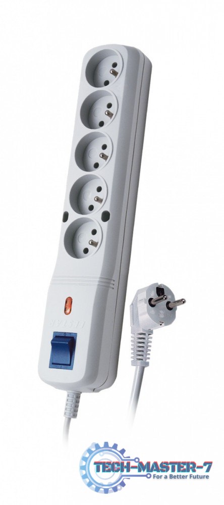 Listwa przeciwprzepięciowa LV-530W, 1L, 5,0m, szara