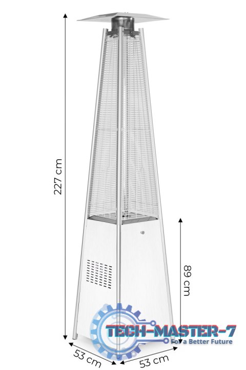 Ogrzewacz parasol gazowy grzejnik 13 kW srebrny szklany na ogród patio reduktor wąż pokrowiec MultiGarden MultiGarden Ogrzewacz parasol gazowy grzejnik 13 kW srebrny szklany na ogród patio reduktor wąż pokrowiec MultiGarden MultiGarden