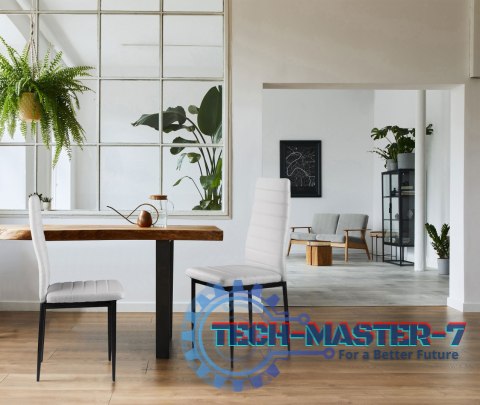 Zestaw krzeseł do jadalni salonu z krzesło ekoskóry 4 szt. wysokie oparcie - białe ModernHome ModernHome Zestaw krzeseł do jadalni salonu z krzesło ekoskóry 4 szt. wysokie oparcie - białe ModernHome ModernHome