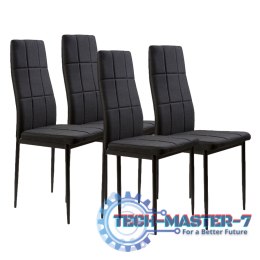 Zestaw krzesła krzesło tapicerowane do jadalni i salonu 4szt czarne ModernHome