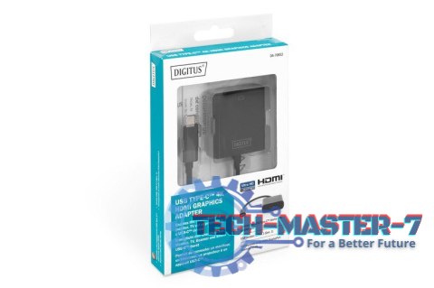 Adapter graficzny HDMI 4K 30Hz UHD na USB 3.1 Typ C, z audio, czarny, dł. 15cm Adapter graficzny HDMI 4K 30Hz UHD na USB 3.1 Typ C, z audio, czarny, dł. 15cm