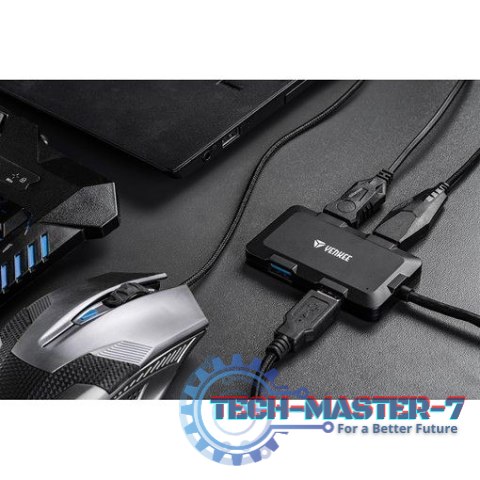 Hub ładujący z 4 portami USB YHB 4341BK, Hub ładujący z 4 portami USB YHB 4341BK,