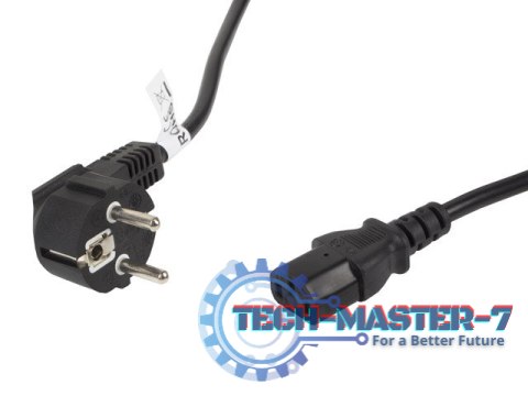 Kabel zasilający CEE 7/7 - IEC 320 C13 VDE 5M czarny Kabel zasilający CEE 7/7 - IEC 320 C13 VDE 5M czarny
