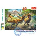 Puzzle 160 elementów Walczące Tyranozaury