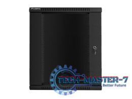Szafa instalacyjna wisząca 19'' 15U 600X600mm czarna (drzwi szklane)