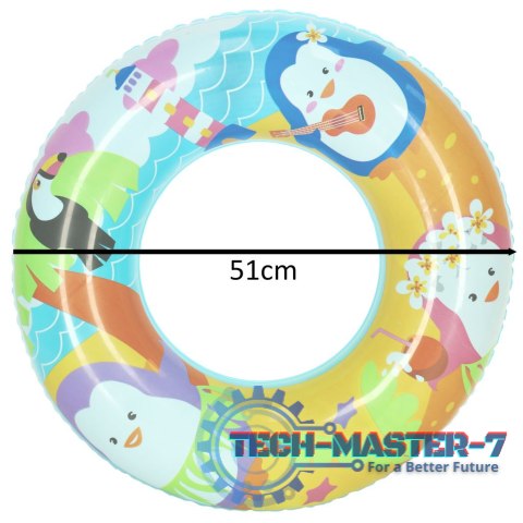 Kółko do pływania koło dmuchane pingwinek 51cm BESTWAY 36113