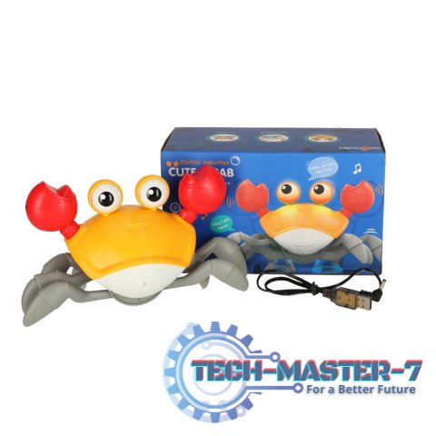 Krab uciekający pełzający czujnik interaktywna akumulator USB czerwony