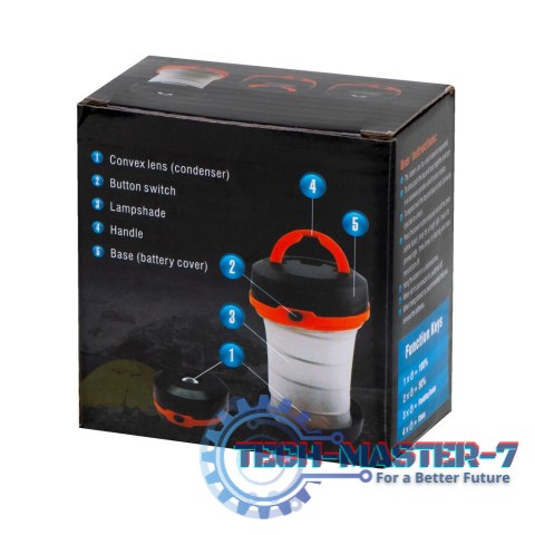 Lampa kempingowa turystyczna biwakowa latarka na baterie 2w1 3tryby LED Lampa kempingowa turystyczna biwakowa latarka na baterie 2w1 3tryby LED