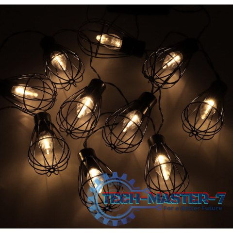 Lampki ogrodowe solarne żarówki girlanda loft 10LED Lampki ogrodowe solarne żarówki girlanda loft 10LED