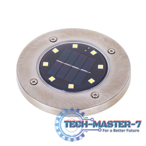 Lampy ogrodowe solarne najazdowe gruntowe czujnik zmierzchu wbijane świecący dysk 8LED 4szt. ciepły biały Lampy ogrodowe solarne najazdowe gruntowe czujnik zmierzchu wbijane świecący dysk 8LED 4szt. ciepły biały