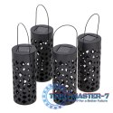 Lampa solarna ogrodowa ażurowa latarenka lampion LED czujnik zmierzchu wbijana 4szt.