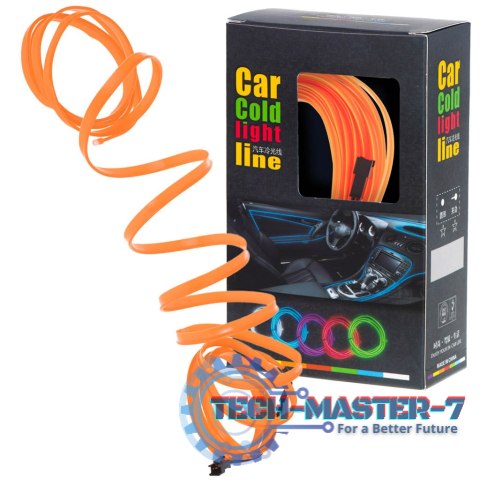 Oświetlenie ambientowe LED do samochodu / auta USB / 12V taśma 5m pomarańczowa Oświetlenie ambientowe LED do samochodu / auta USB / 12V taśma 5m pomarańczowa