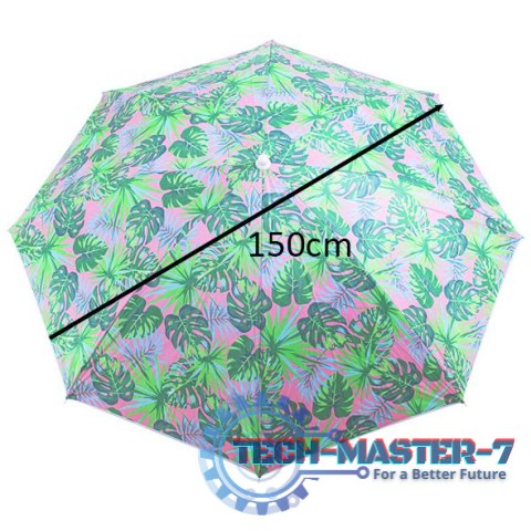 Parasol ogrodowy plażowy regulowany łamany 150cm liście UV Parasol ogrodowy plażowy regulowany łamany 150cm liście UV