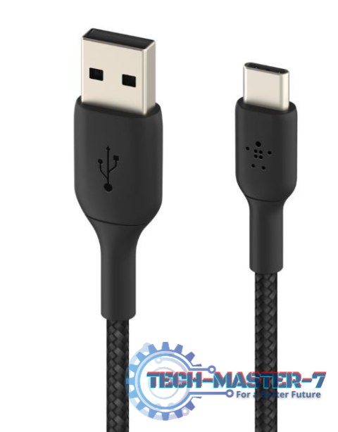 Kabel Braided USB-C USB-A 15cm czarny Kabel Braided USB-C USB-A 15cm czarny