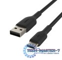 Kabel Braided USB-C USB-A 15cm czarny