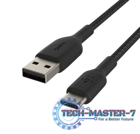 Kabel Braided USB-C USB-A 15cm czarny Kabel Braided USB-C USB-A 15cm czarny