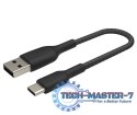 Kabel Braided USB-C USB-A 15cm czarny