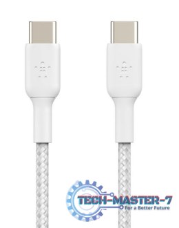 Kabel Braided USB-C USB-C 1m biały