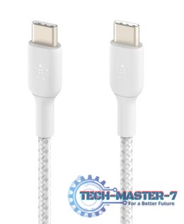 Kabel Braided USB-C USB-C 1m biały
