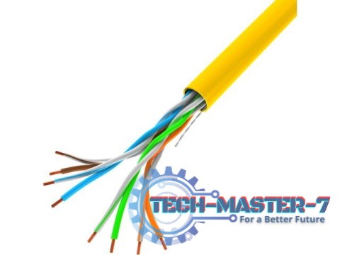 Kabel LAN UTP 100Mb/s 305m drut cca żółty Kabel LAN UTP 100Mb/s 305m drut cca żółty