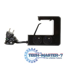 Przedłużacz klip 4x2P+Z +2USB Czarny 1,5m