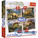 Puzzle 4w1 Ciekawe dinozaury