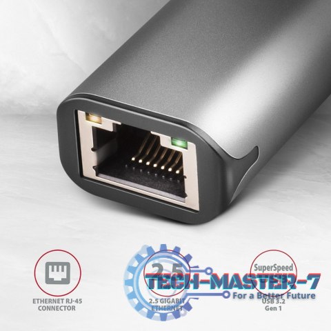 ADE-25RC Karta sieciowa 2.5 Gigabit Ethernet, Realtek 8156, USB-C 3.2 Gen 1, automatyczna instalacja, szara ADE-25RC Karta sieciowa 2.5 Gigabit Ethernet, Realtek 8156, USB-C 3.2 Gen 1, automatyczna instalacja, szara