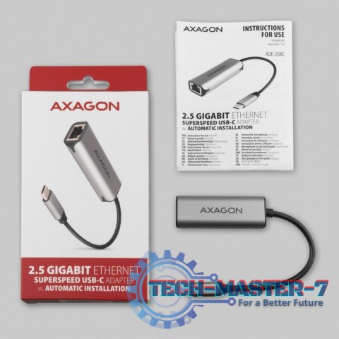 ADE-25RC Karta sieciowa 2.5 Gigabit Ethernet, Realtek 8156, USB-C 3.2 Gen 1, automatyczna instalacja, szara ADE-25RC Karta sieciowa 2.5 Gigabit Ethernet, Realtek 8156, USB-C 3.2 Gen 1, automatyczna instalacja, szara