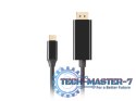 Kabel USB-C(M)->Displayport 1.8M 4K 60HZ czarny